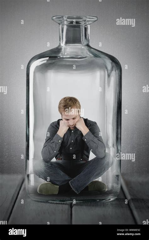 Trapped In A Bottle Stock Photo Alamy