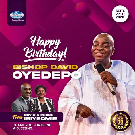 Happy Birthday Bishop David Oyedepo Church Gist