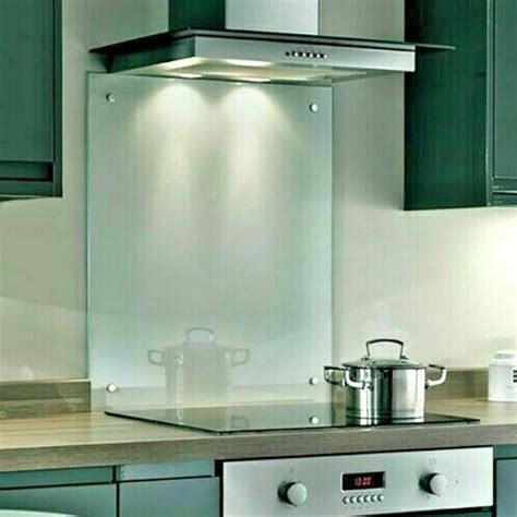 Clear Toughened Heat Resistant Glass Splashback Pre Drilled Free Wall Fixings Tiffany Home