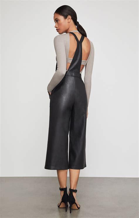 Jamee Faux Leather Overalls