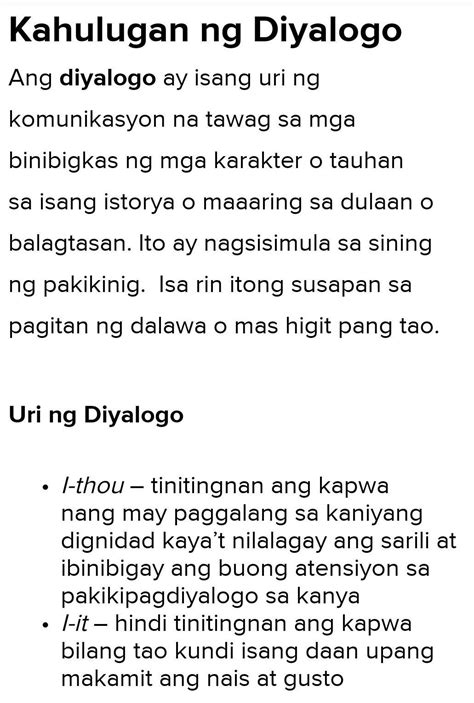 Ano Ang Dayalogo Sa Ap Brainlyph