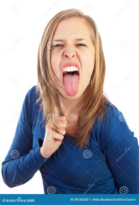Tongue Out Stock Photo Image Of Attractive Happy Facial 30156320