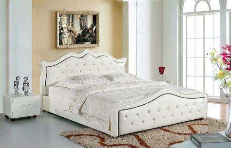 Post Modern Real Genuine Leather Bed Soft Beddouble Bed Kingqueen Size