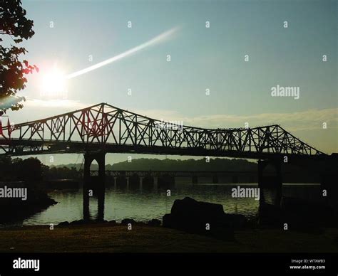 Cantilever Bridge Over River Stock Photo Alamy