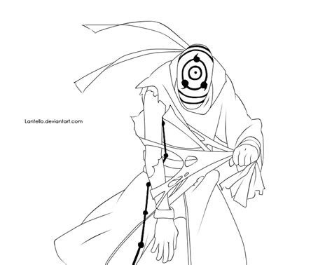 Naruto 597 Lineart Tobi By Lantello On Deviantart