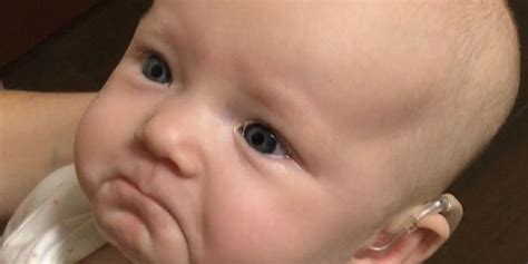 Newborn With Hearing Loss Tears Up Hearing Moms Voice