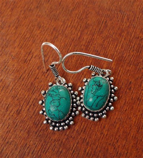 Turquoise Earrings Bohemian Gemstone Earrings