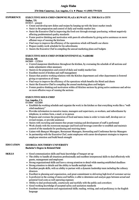 Sample Resume Of Executive Chef