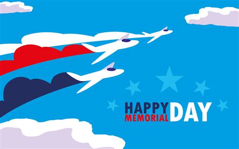 Happy Memorial Day Card With Airplanes 679157 Vector Art At Vecteezy