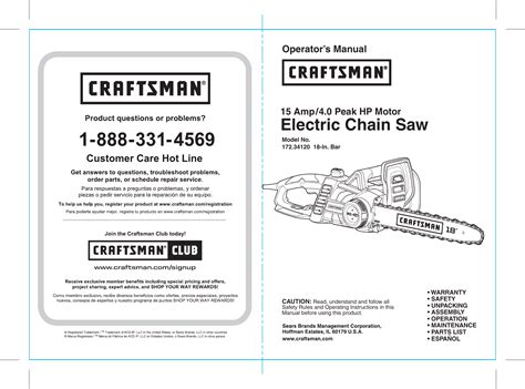Craftsman 18 Chainsaw Manual