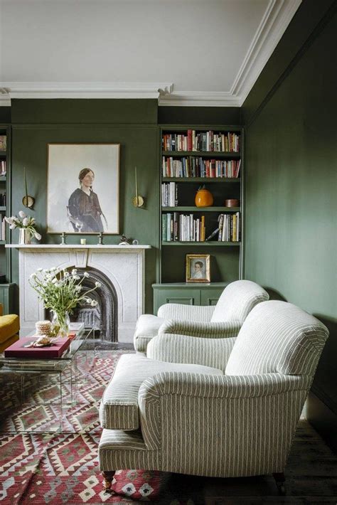 10 Pins Room For Tuesday Inspiration On Pinterest Dark Green Living