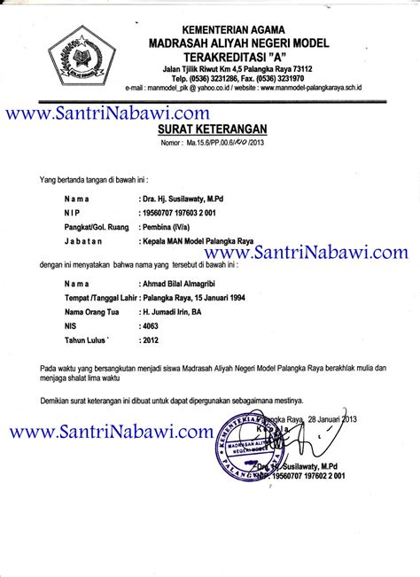 Contoh Rekomendasi Kuliah di Arab Saudi | Santri Nabawi ...