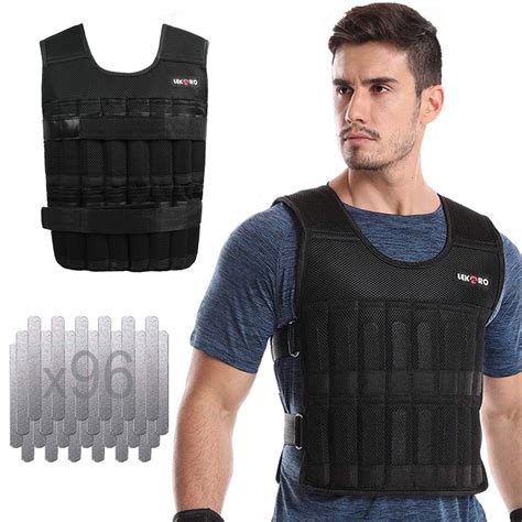 Lekro Adjustable Weighted Vest 44 Lbincluded 96 Steel Plates Weights