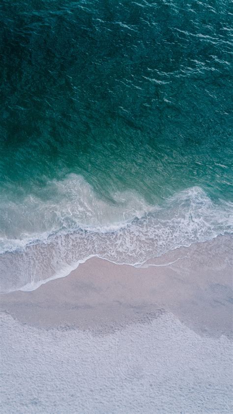 Aerial View Ocean Water Beach Iphone Wallpaper Iphoneswallpaperscom