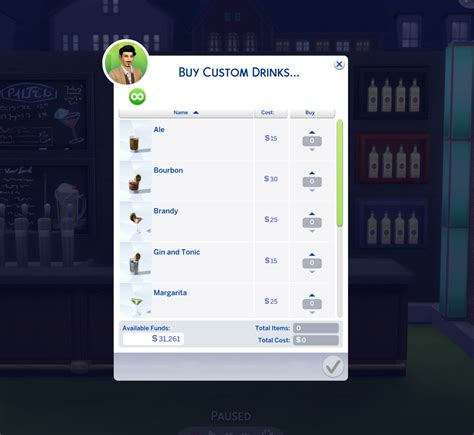 Mod The Sims Custom Bar Drinks Updated Jan
