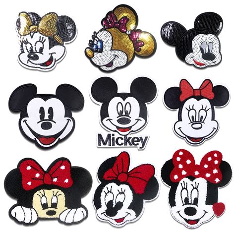 Minnie Mouse Appliques Clothing Mickey Mouse Patches Sewing Disney