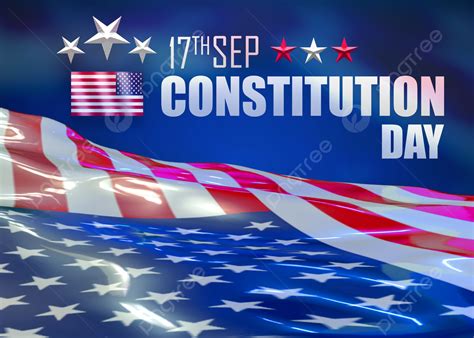 Usa Constitution Day Background With 3d American Flag Constitution Day