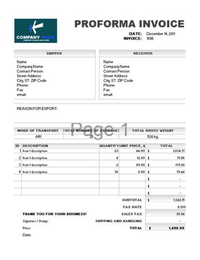 View Sample Proforma Invoice Template Word Gif Invoice Template Ideas