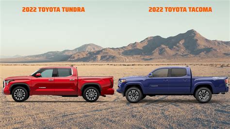 2022 Toyota Tundra Vs 2022 Toyota Tacoma Visual Comparison Side By