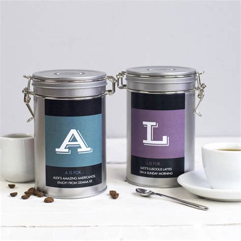 Personalised Initial Coffee T In Tin By Novello