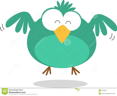 Green Fat Bird Flying Stock Vector Illustration Of Cute