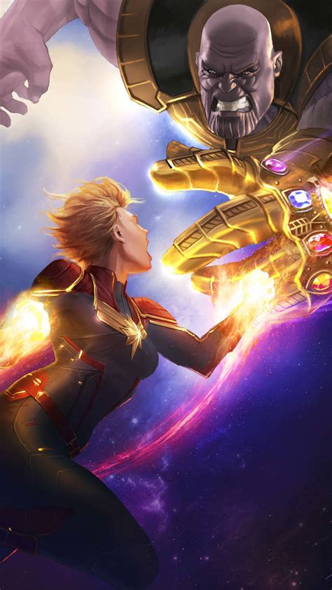 1080x1920 1080x1920 Captain Marvel Thanos Superheroes Hd Artwork