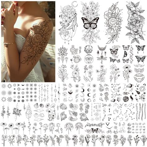 Buy Celaza 61 Sheets Mixed Large Sexy Flowers Temporary Tattoos For Women Girls 275 Styles Fake