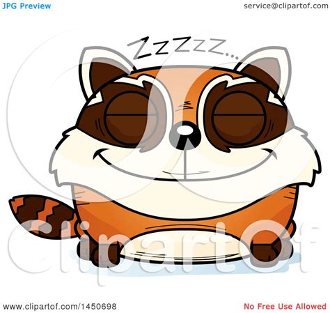 Clipart Graphic Of A Cartoon Sleeping Red Panda Character Mascot