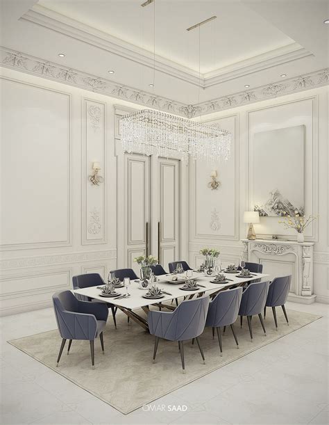 Luxury Classic Villa Interior Design On Behance Classic Dining Room