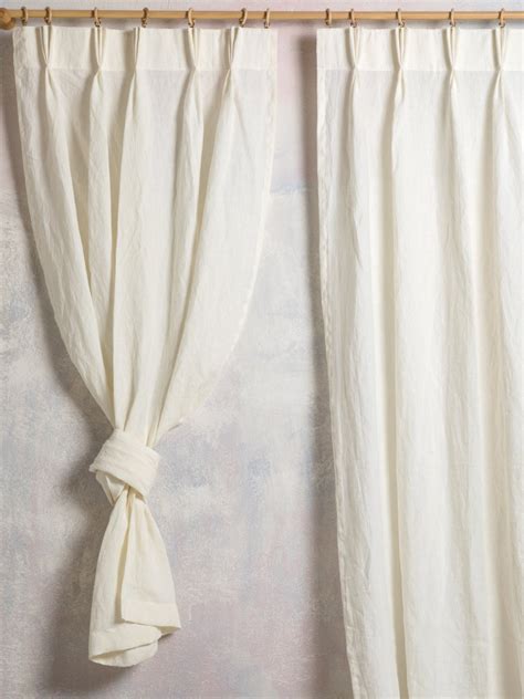 Linen Curtain Linen Panel In Off White Color Washed Linen Curtain With