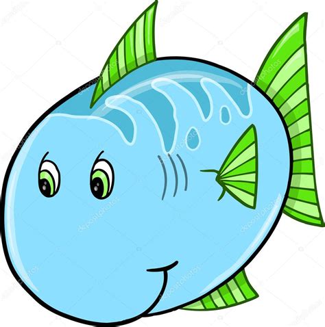 Cute Blue Fish Vector Illustration — Stock Vector © Misterelements