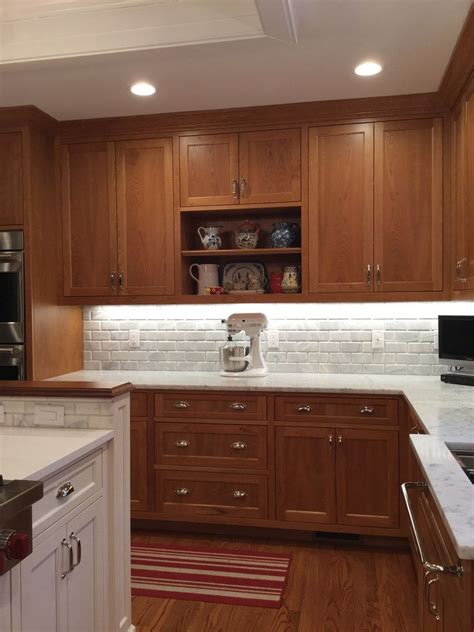 White Countertops With Cherry Cabinets Thero Neely