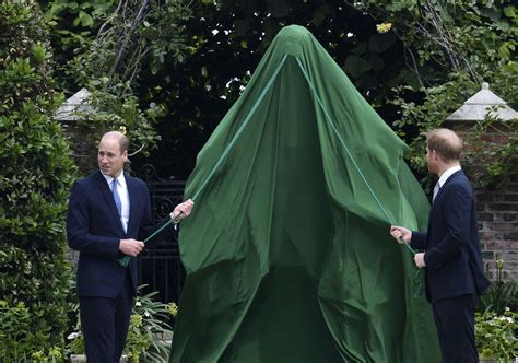 prince william harry interact at princess diana statue unveiling