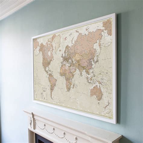 Framed Antique Map Of The World By Maps International