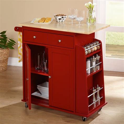 Sold and shipped by spreetail. Target Marketing Systems Sonoma Kitchen Cart, Red - Walmart.com in 2020 | Kitchen cart, Red ...