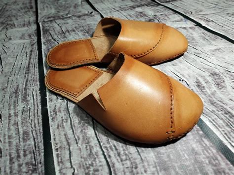 Handmade Leather Slippers For Man Etsy