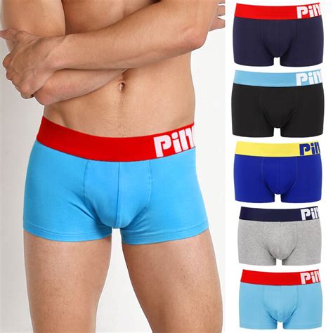 Hot 5pcslot Pink Heroes High Quality Cotton Underwear Men Boxers Shorts Classic Solidstripe
