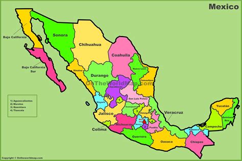 Large Map Of Mexico States Mexico States Map Mexico State Map
