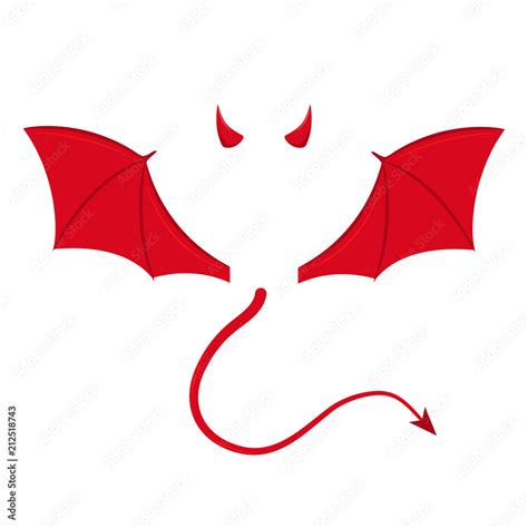 Devil Wings Horns And Tail Vector Isolated Stock Vector Adobe Stock