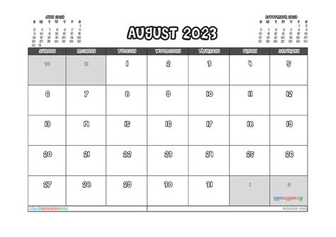 Free August 2023 Calendar Printable Pdf And Image