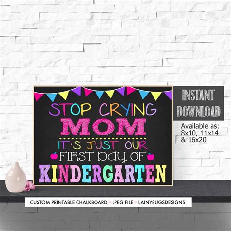 Stop Crying Mom Its Just Our First Day Of Kindergarten Etsy