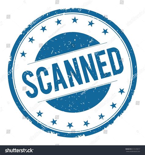 Scanned Stamp Sign Text Word Logo Blue Stock Photo 513125017
