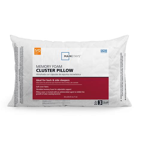 Mainstays Memory Foam Cluster Bed Pillow Standard Queen