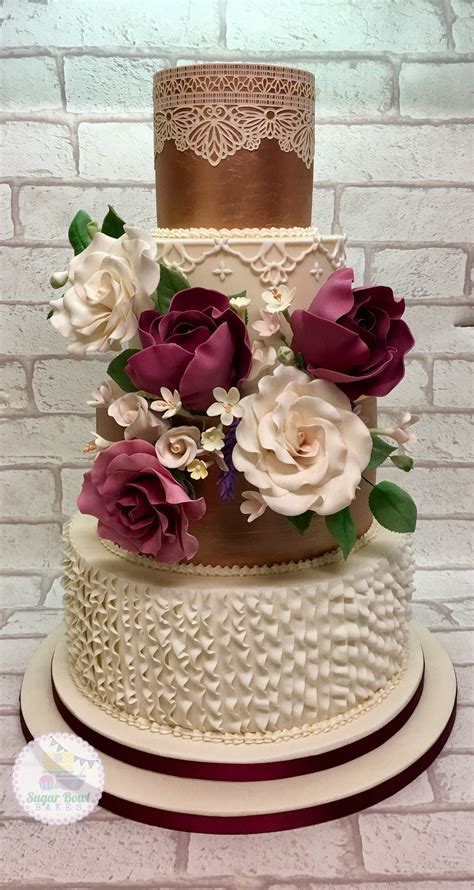 Burgundy And Gold Wedding Cake Cake International Winner Gold Wedding