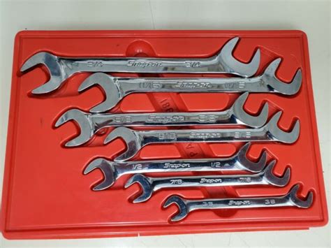 Vs807b Snap On Tools 7 Pc Open End 4 Way Angle Head Wrench Set For Sale
