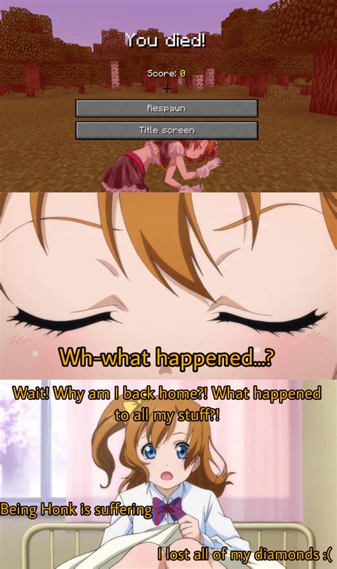Today we set up a minecart rail station that will take us to and from the guardian. Honoka heckin dies in Minecraft : Otonokizaka