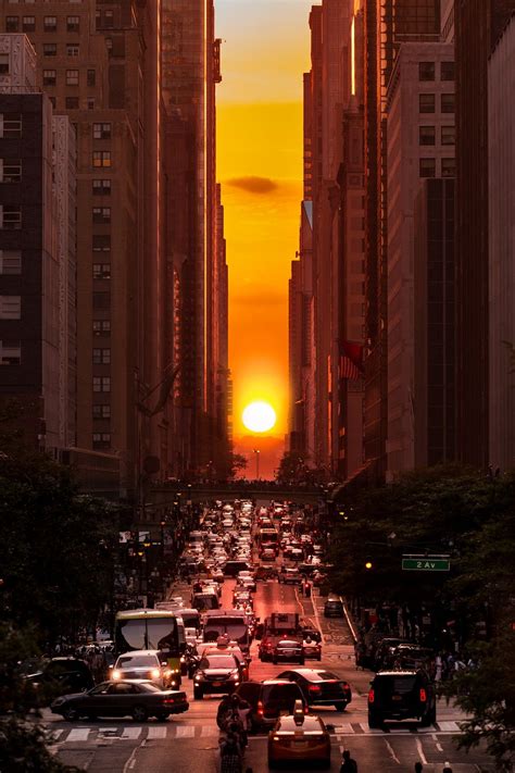 Photo Print Manhattanhenge Sunset On 42nd Street City Vibes €
