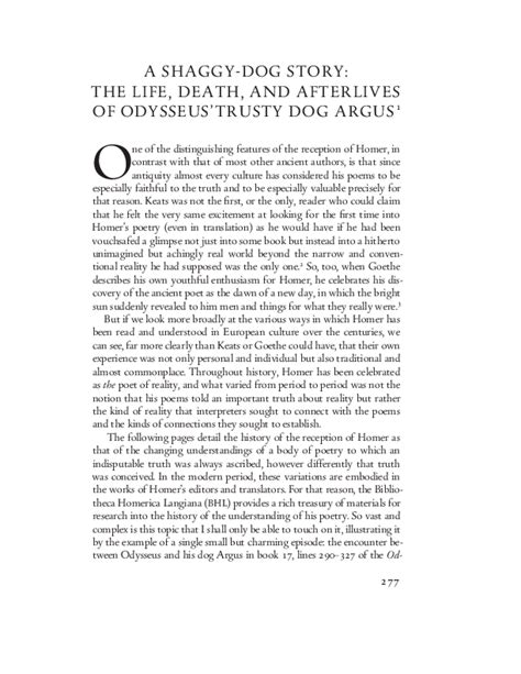 Pdf A Shaggy Dog Story The Life Death And Afterlives Of Odysseus