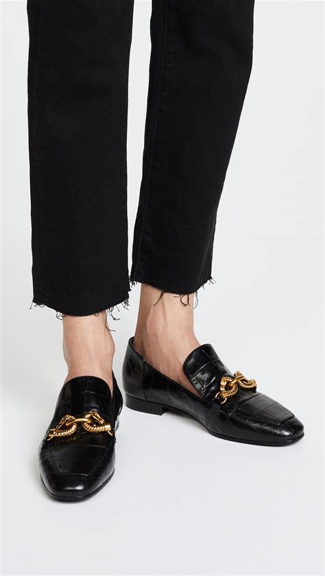 Tory Burch Leather Jessa Horse Hardware Loafers In Black Lyst
