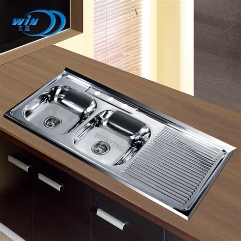 Professional Durable Quality Double Drain Board Kitchen Sink Wy 12050da
